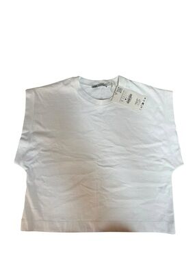 Zara Women’s white Boxy Crewneck Tee